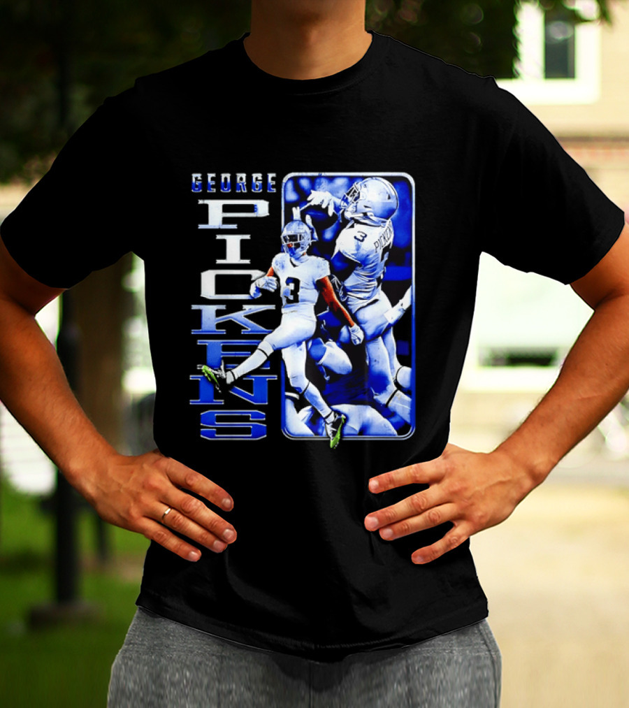 George Pickens Football Catching Collage Blue T-Shirt