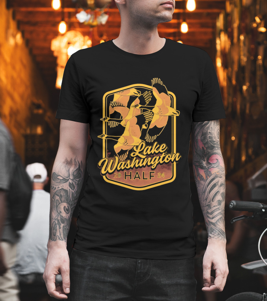 Lake Washington Half Marathon 2024 Geese T-Shirt