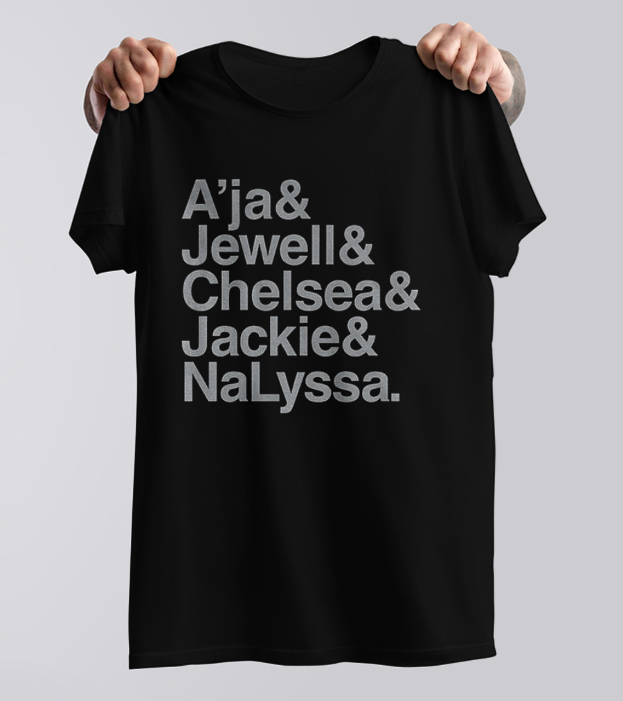 Las Vegas Women's Basketball A'ja & Jewell & Chelsea & Jackie & NaLyssa 2026 WNBA Ampersand T-Shirt