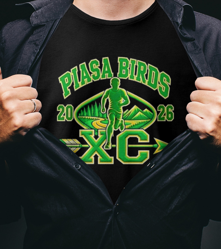 Piasa Birds XC 2026 Male Runner Forest Path Mountains T-Shirt