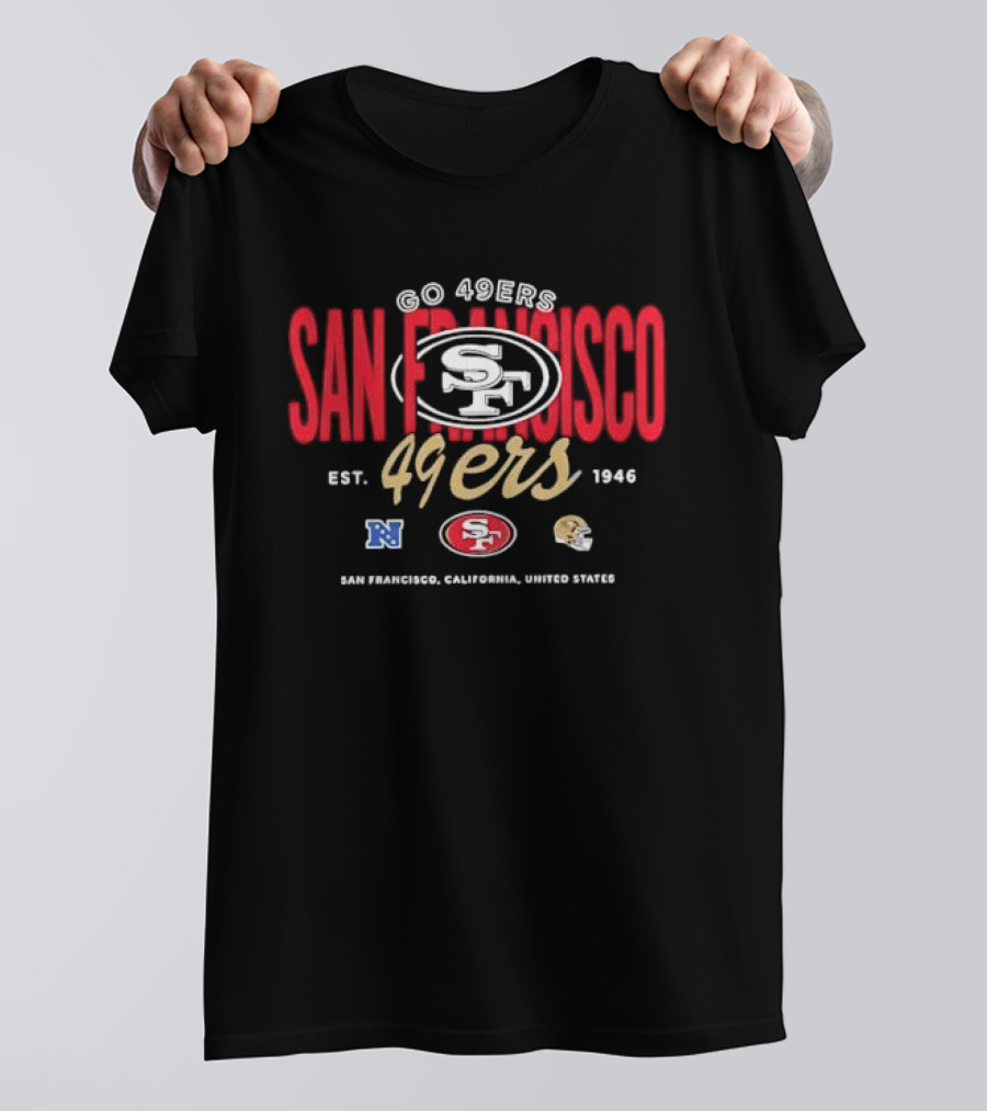 San Francisco 49ers Go 49ers Est 1946 California Nfc Oval Helmet Team T-Shirt