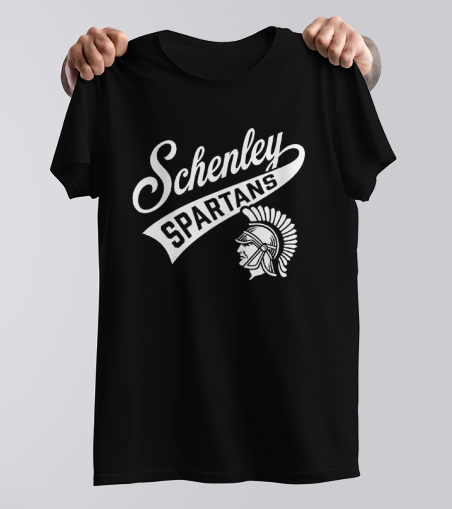 Schenley Spartans Cursive Script Banner Helmet Crest T-Shirt