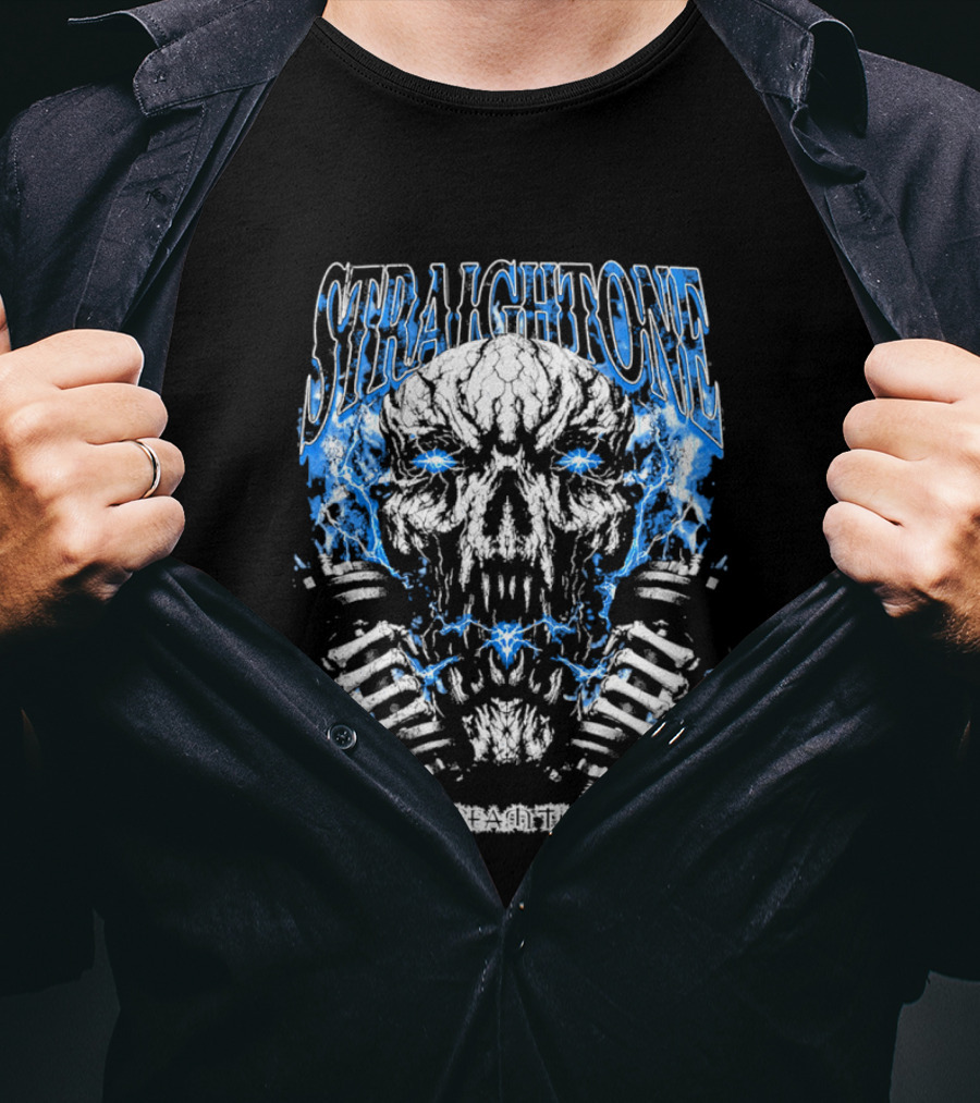 Straightone Do Not Dream Train For It Skull Dumbbells T-Shirt