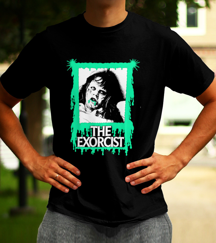 The Exorcist Regan Macneil Neon Drip Horror T-Shirt