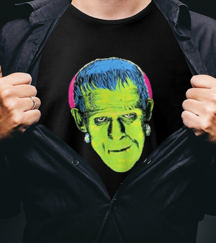 Frankenstein Universal Studios Monsters Head Travis Barker T-Shirt