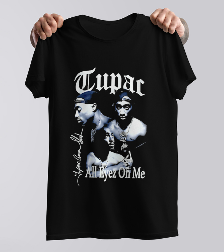 Tupac All Eyez On Me Tupac Amar Shakur Signature Iconic Album T-Shirt