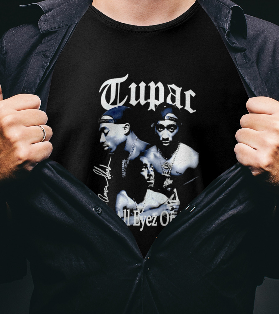 Tupac All Eyez On Me Tupac Amar Shakur Signature Iconic Album T-Shirt