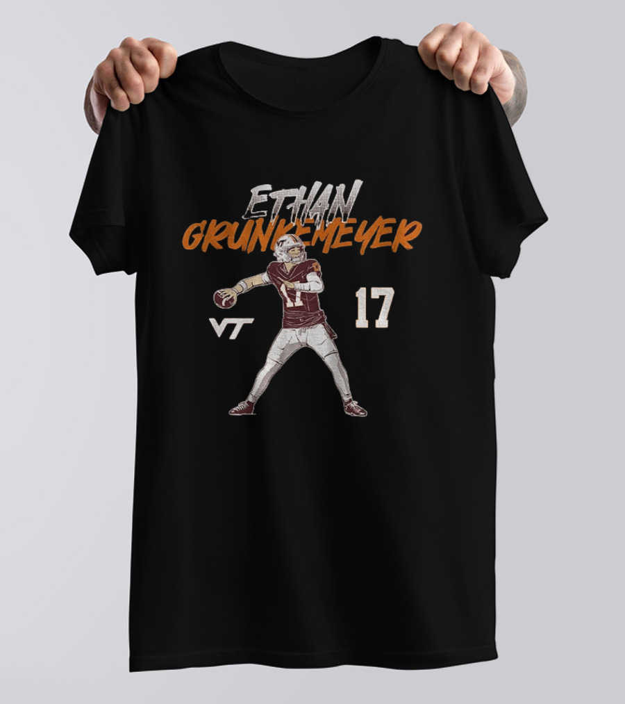 Ethan Grunkemeyer Virginia Tech Football VT 17 T-Shirt