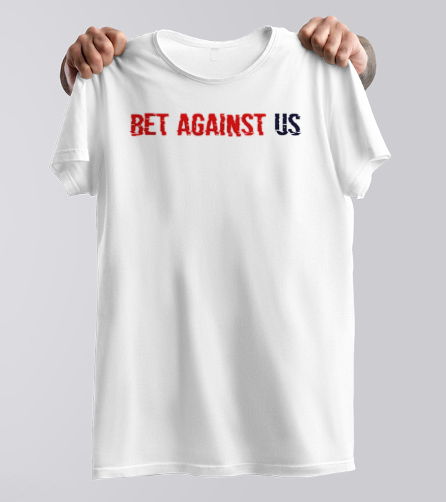 Bet Against US Distressed Red Navy Dripping Melted T-Shirt
