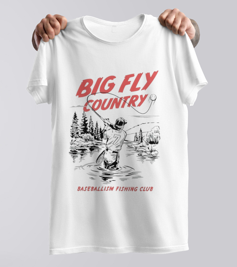 Big Fly Country Baseballism Fishing Club T-Shirt