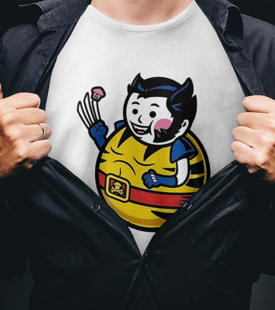 Wolverine Cupcake Fan With Claws And Round Yellow Outfit T-Shirt