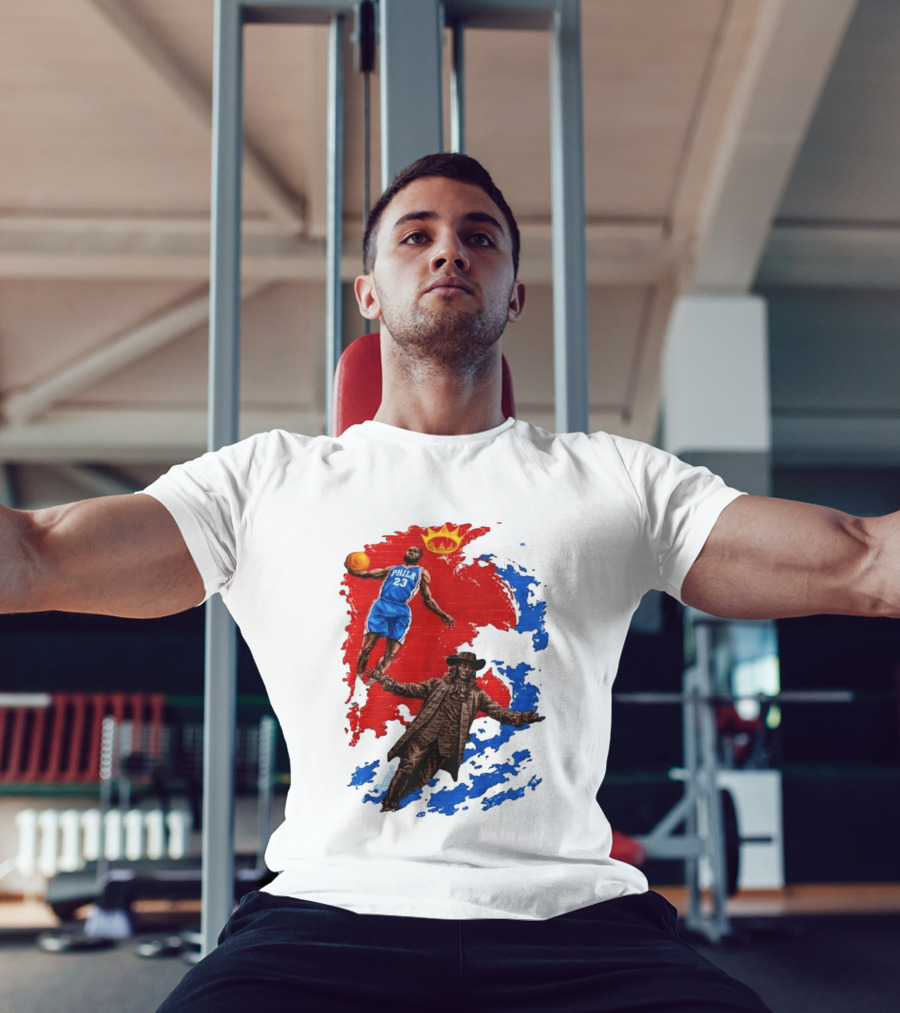 LeBron James Philadelphia Crown Mural Art In Chinatown T-Shirt