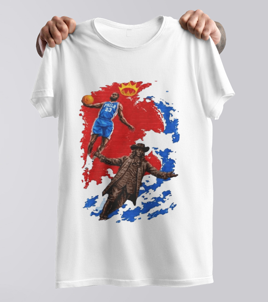 LeBron James Philadelphia Crown Mural Art In Chinatown T-Shirt