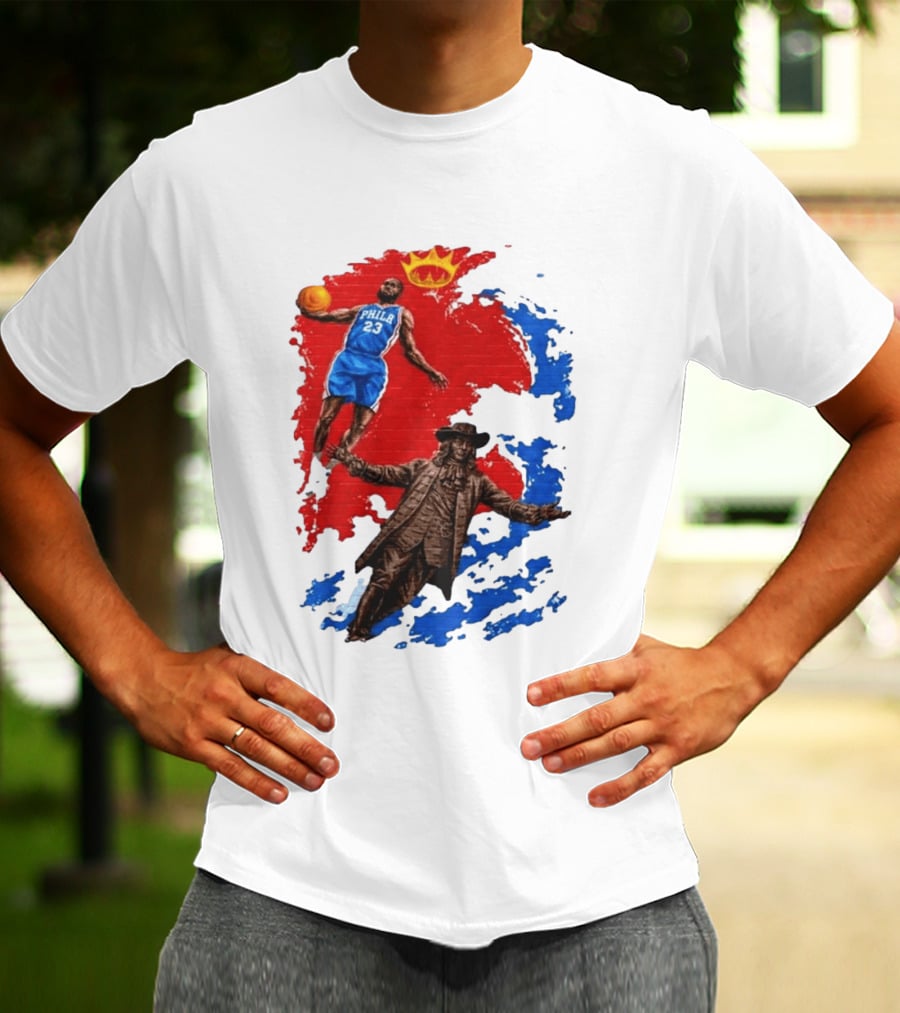 LeBron James Philadelphia Crown Mural Art In Chinatown T-Shirt