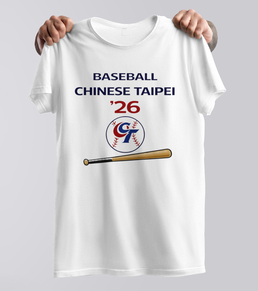 Chinese Taipei Baseball 2026 CT Bat T-Shirt