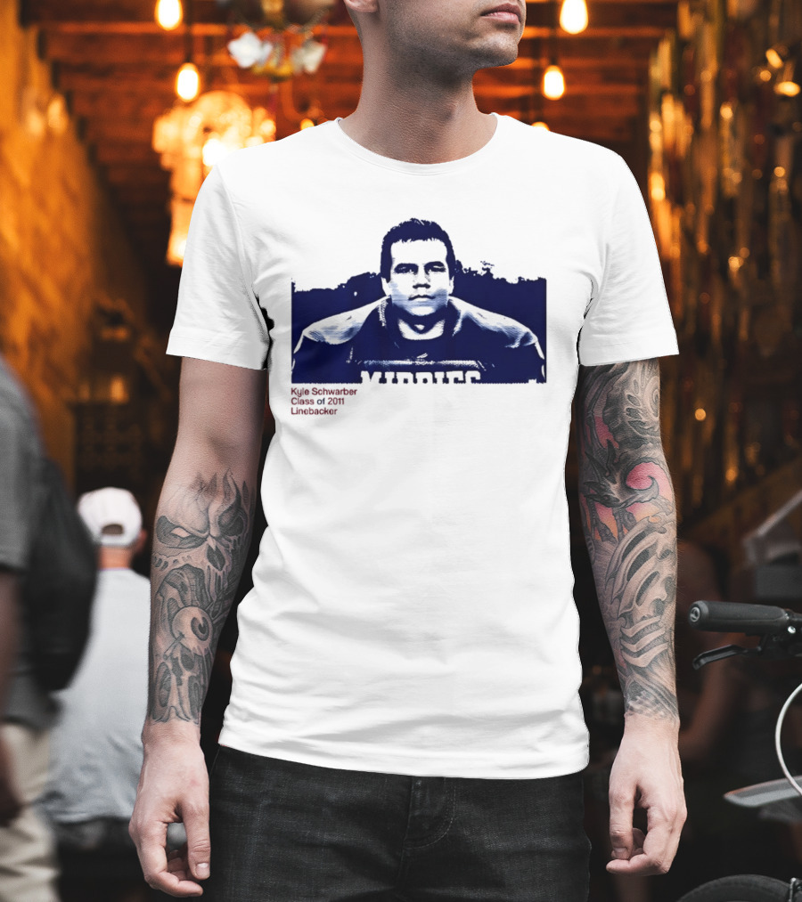 Middies Kyle Schwarber Class Of 2011 Linebacker Blue Stencil T-Shirt
