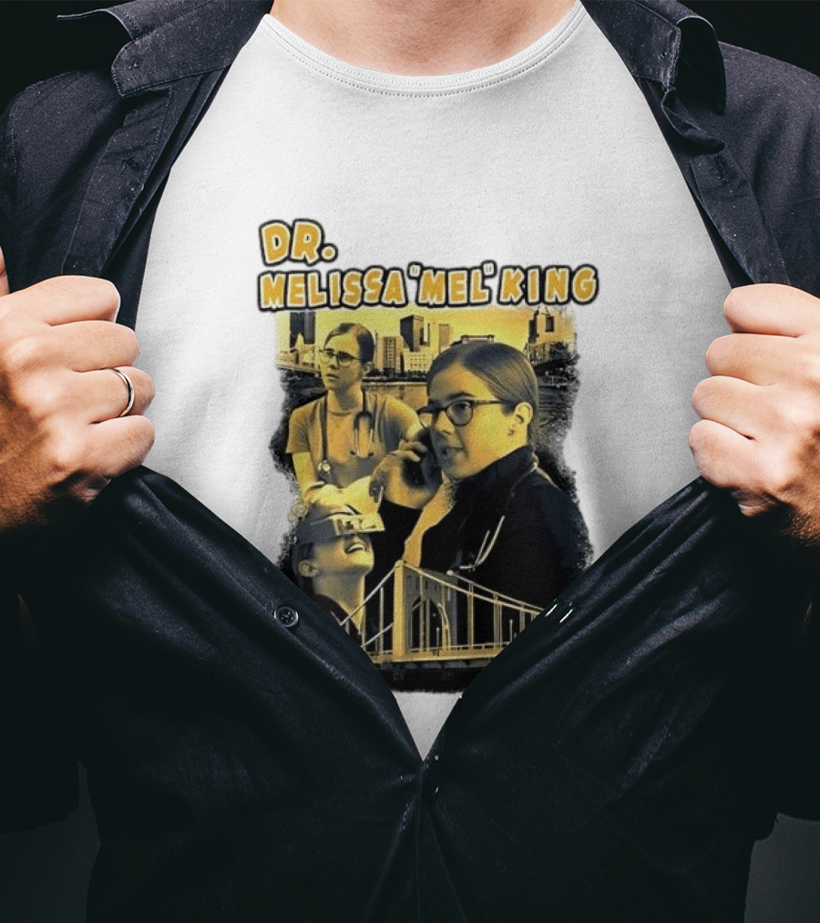 Dr Melissa Mel King Female Doctor Pittsburgh Yellow Bridge Collage T-Shirt