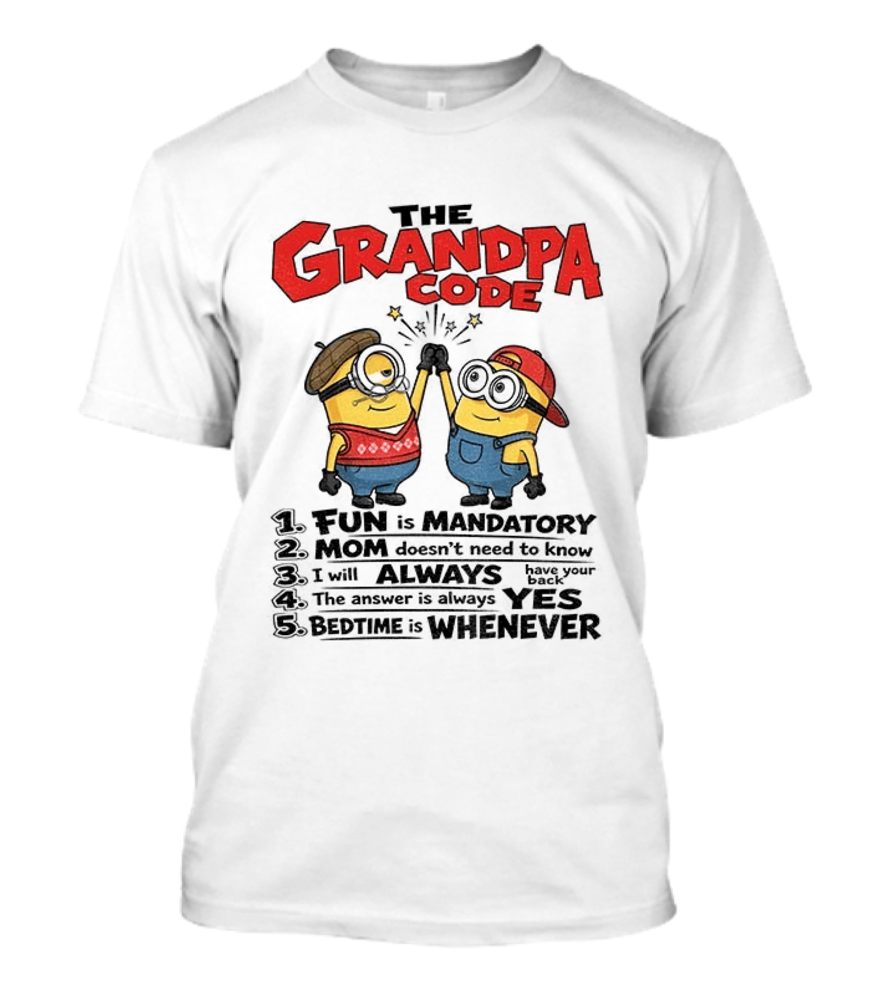 Minion The Grandpa Code Fun Rules Mandatory Mom Minions Humor T-Shirt