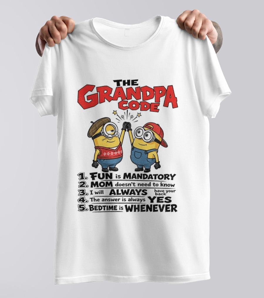 Minion The Grandpa Code Fun Rules Mandatory Mom Minions Humor T-Shirt