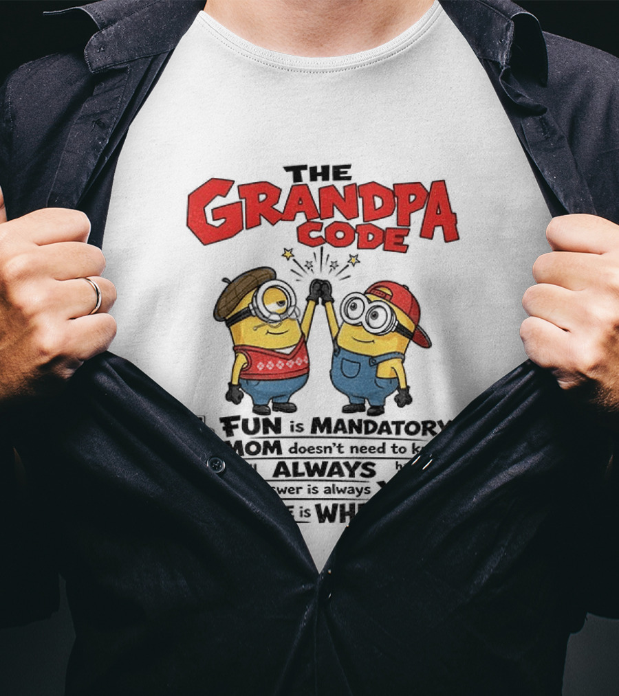 Minion The Grandpa Code Fun Rules Mandatory Mom Minions Humor T-Shirt