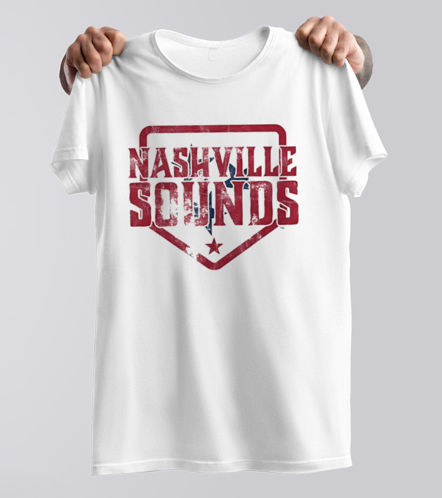 Nashville Sounds Distressed Home Plate Tennessee State Star T-Shirt