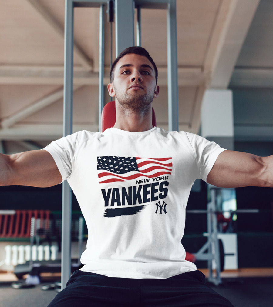 New York Yankees American Flag Brushstroke NY Yankees MLB T-Shirt