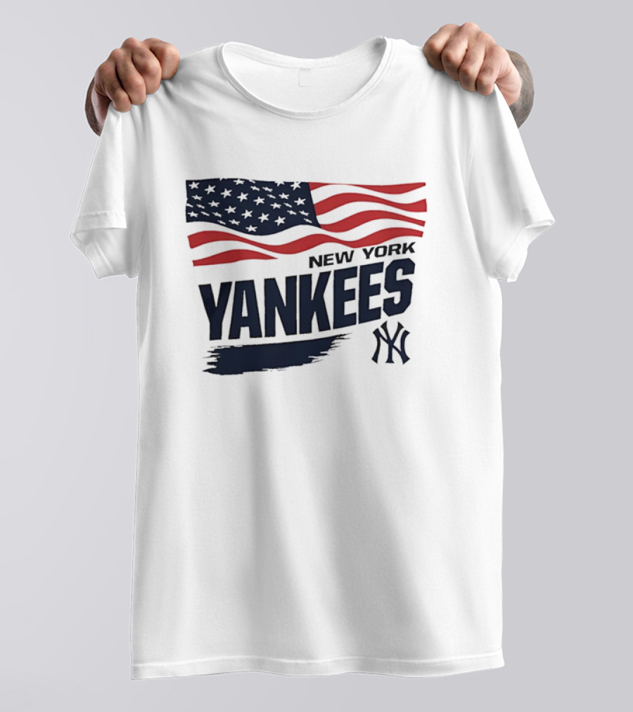 New York Yankees American Flag Brushstroke NY Yankees MLB T-Shirt