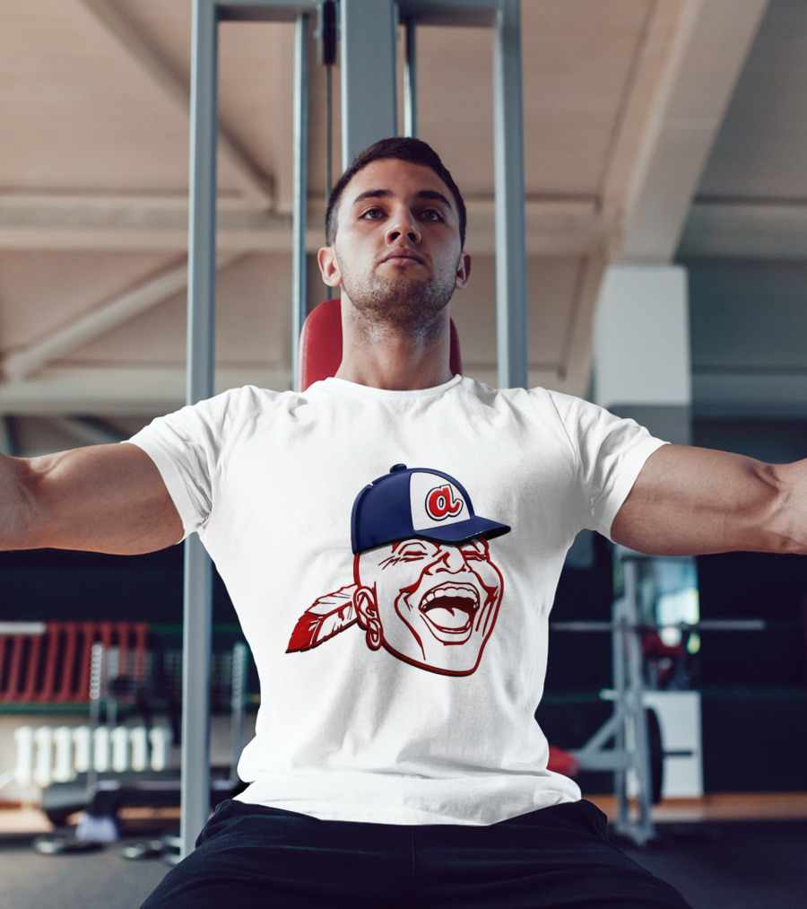 Hank Aaron Era 1970s Atlanta Braves Chief Cap T-Shirt