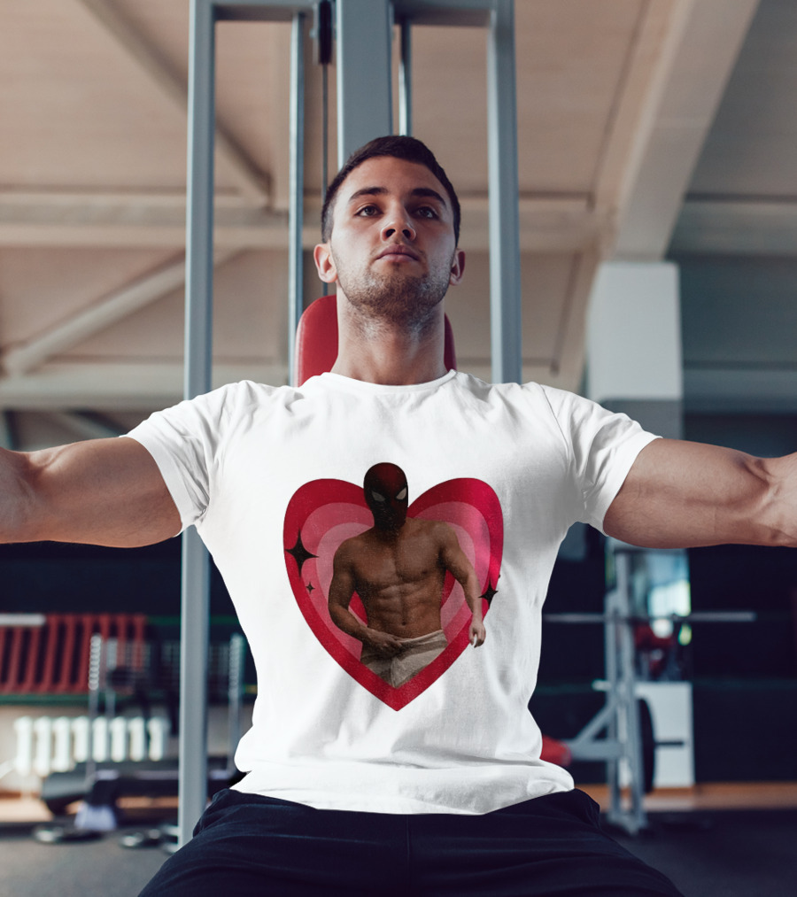 Heart Masked Bodybuilder Spidey T-Shirt