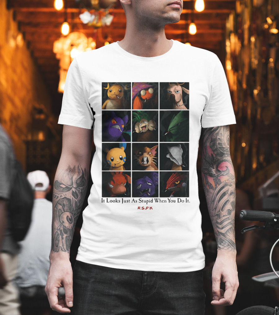 It Looks Just As Stupid When You Do It Cigarette Smoking Cartoon T-Shirt