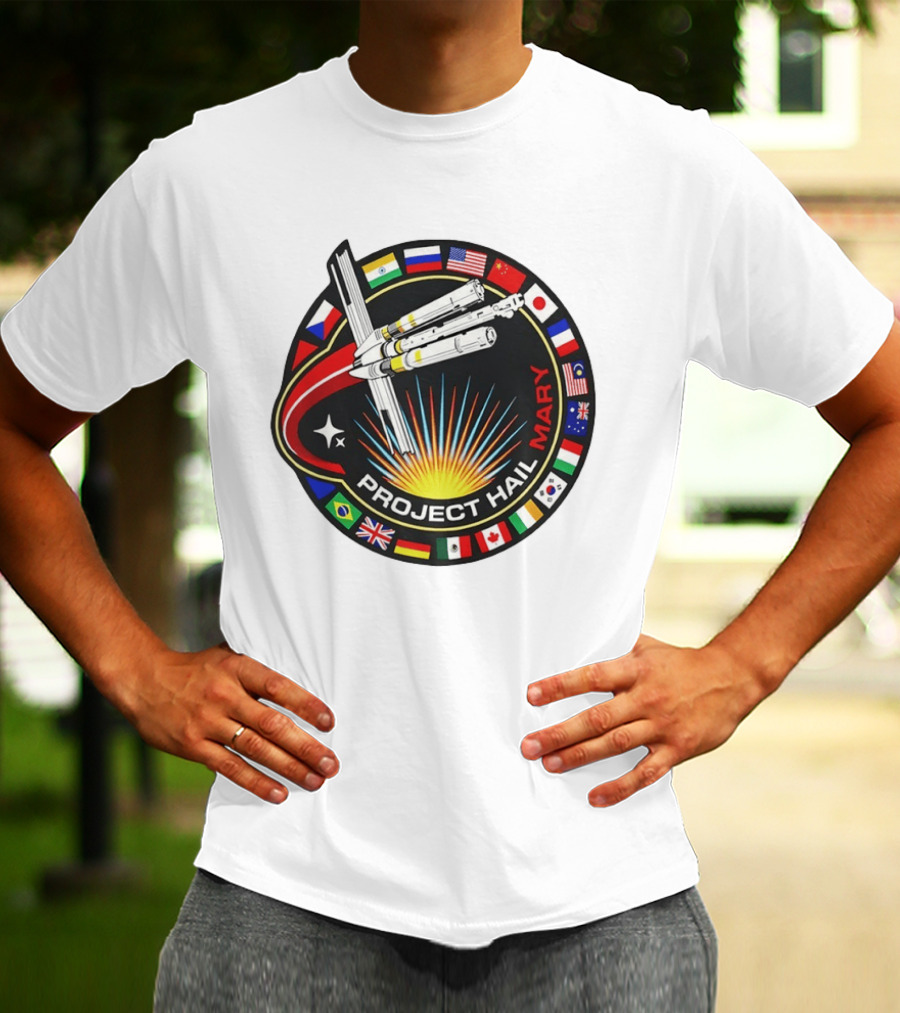 Project Hail Mary Ryland Grace Sci Fi Spacecraft Mission Flags T-Shirt