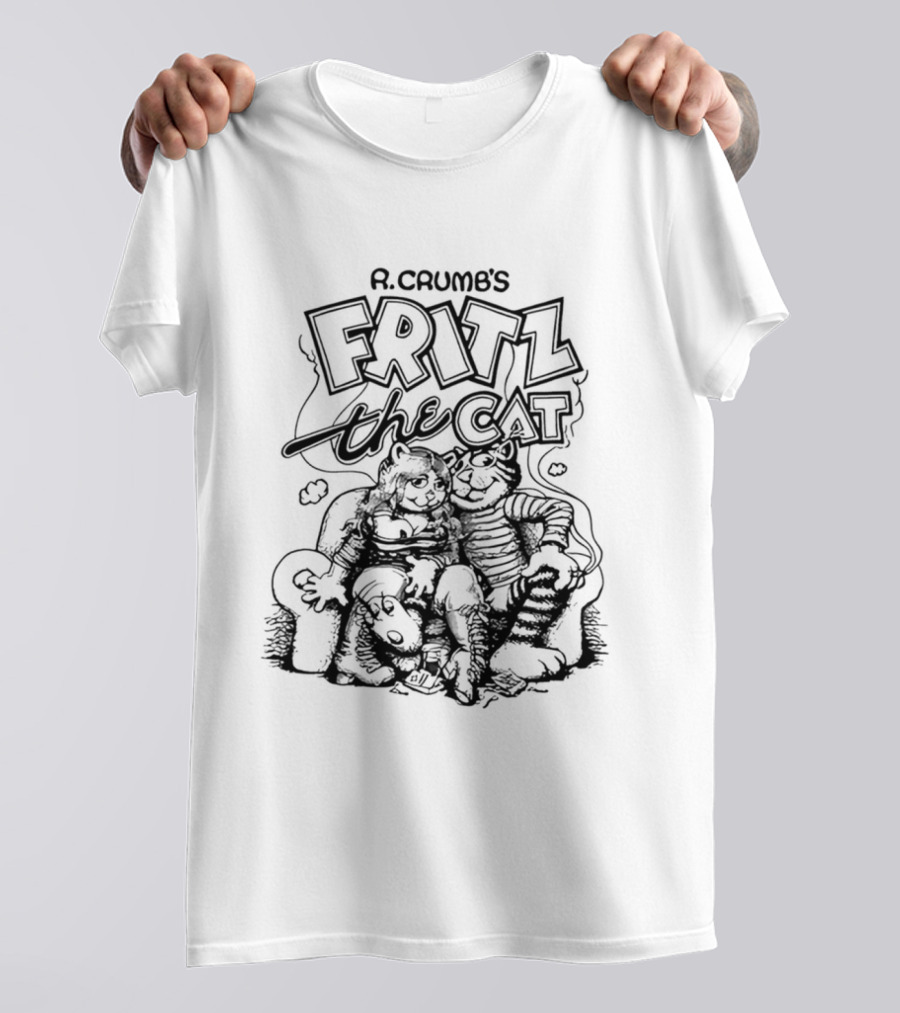 R. Crumb's Fritz The Cat Couch With Characters Smoking And Relaxing T-Shirt