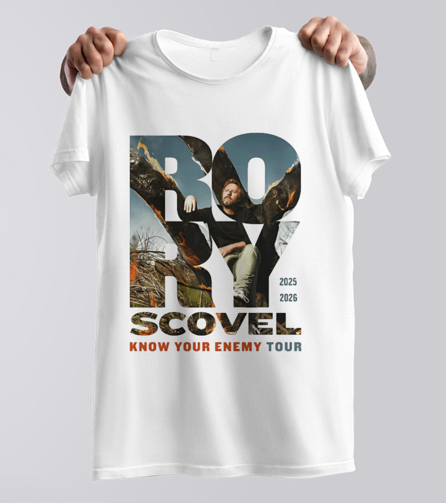 Rory Scovel Know Your Enemy Tour 2023 2026 Fire Backdrop T-Shirt