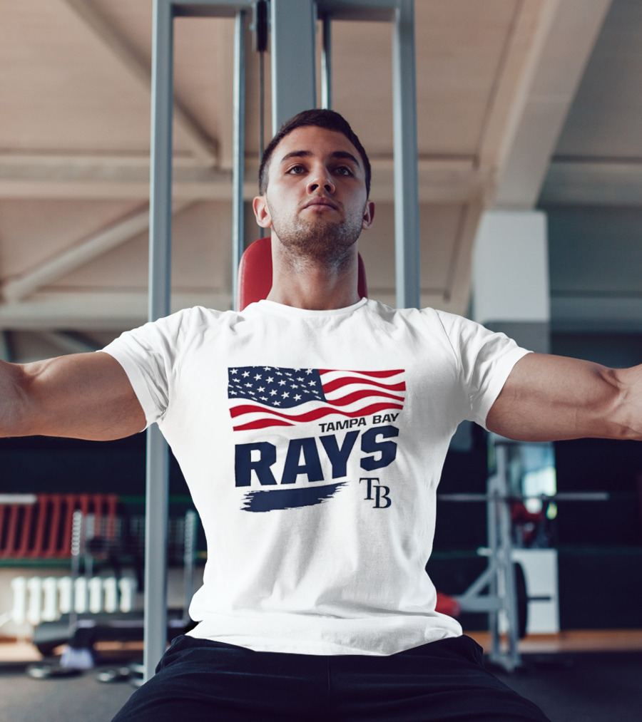 Tampa Bay Rays MLB American Flag Brush Stroke TB T-Shirt