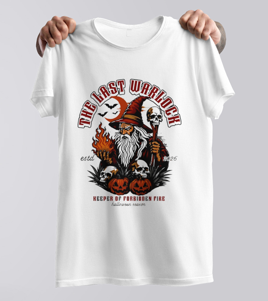 The Last Warlock Keeper Of Forbidden Fire Halloween 2026 T-Shirt