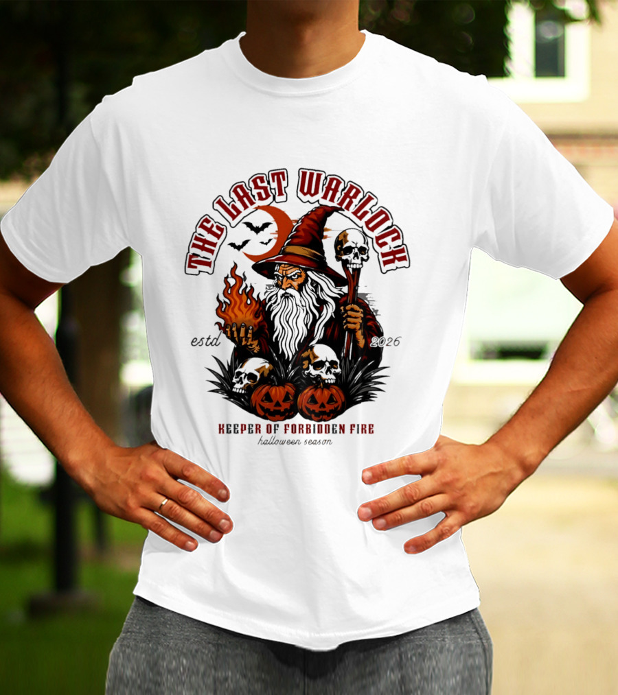 The Last Warlock Keeper Of Forbidden Fire Halloween 2026 T-Shirt