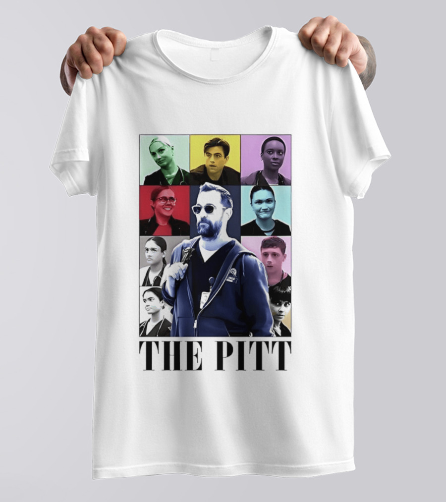 The Pitt Colorful Pop Grid Doctor Portraits Bearded Man In Sunglasses T-Shirt