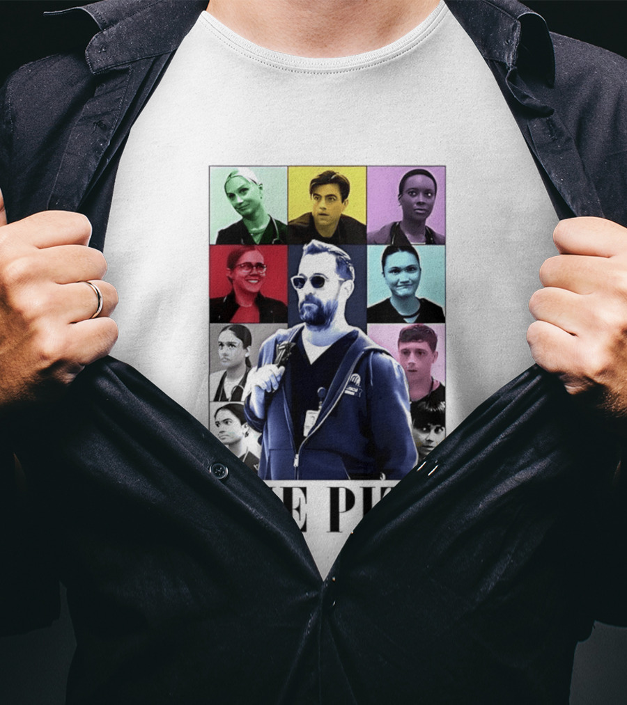 The Pitt Colorful Pop Grid Doctor Portraits Bearded Man In Sunglasses T-Shirt
