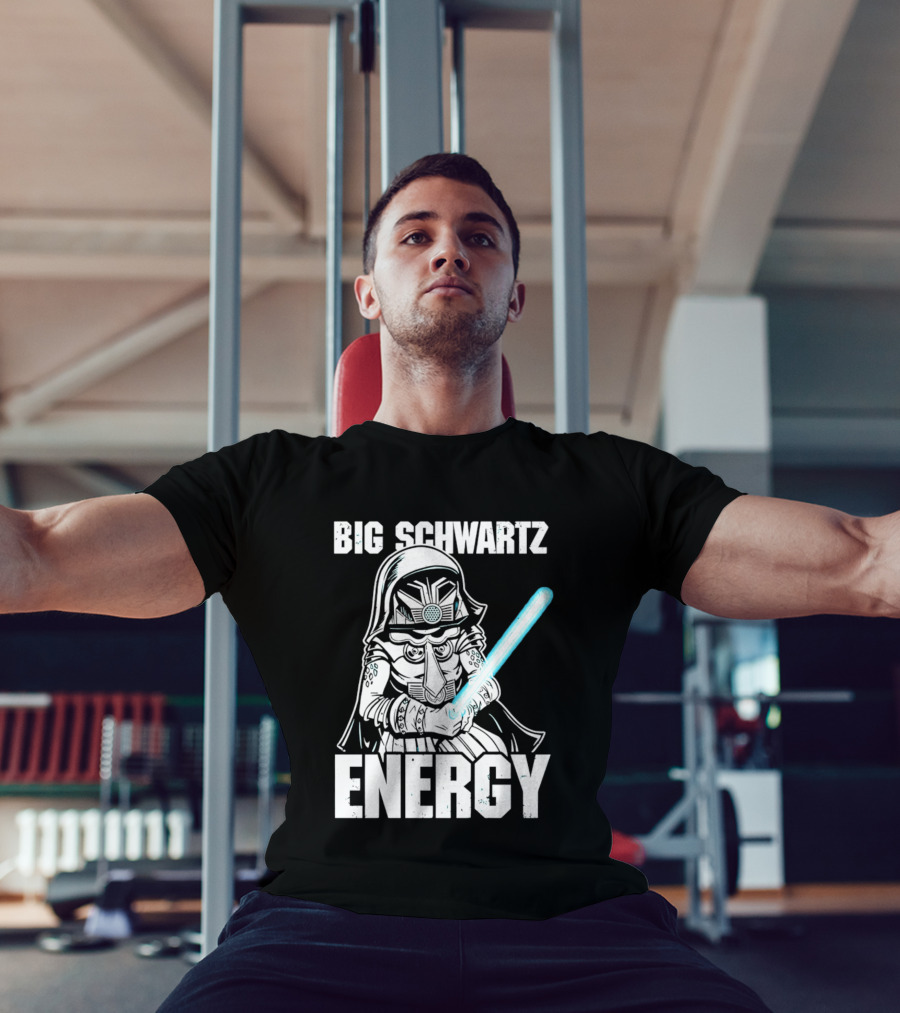 Big Schwartz Energy Dark Helmet Glowing Blue Sword T-Shirt