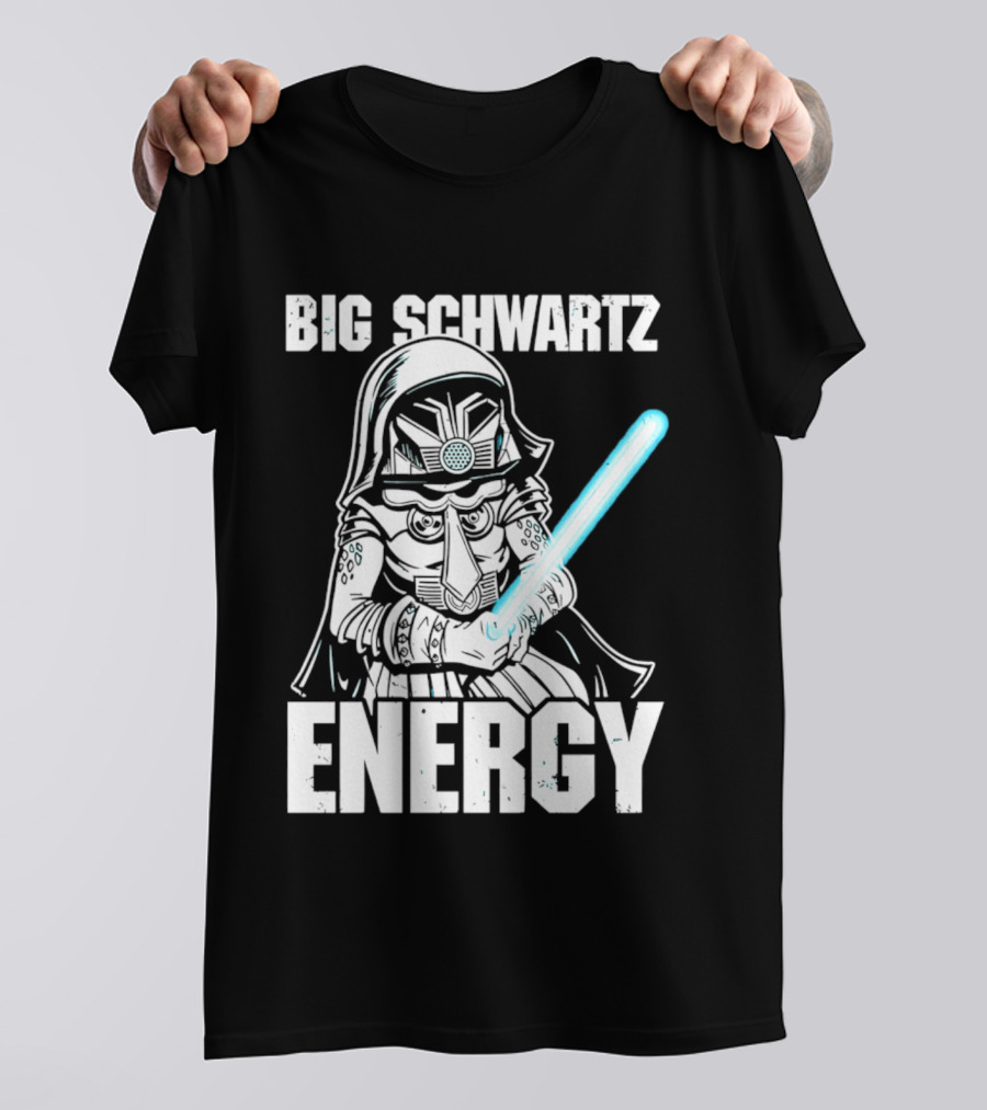 Big Schwartz Energy Dark Helmet Glowing Blue Sword T-Shirt