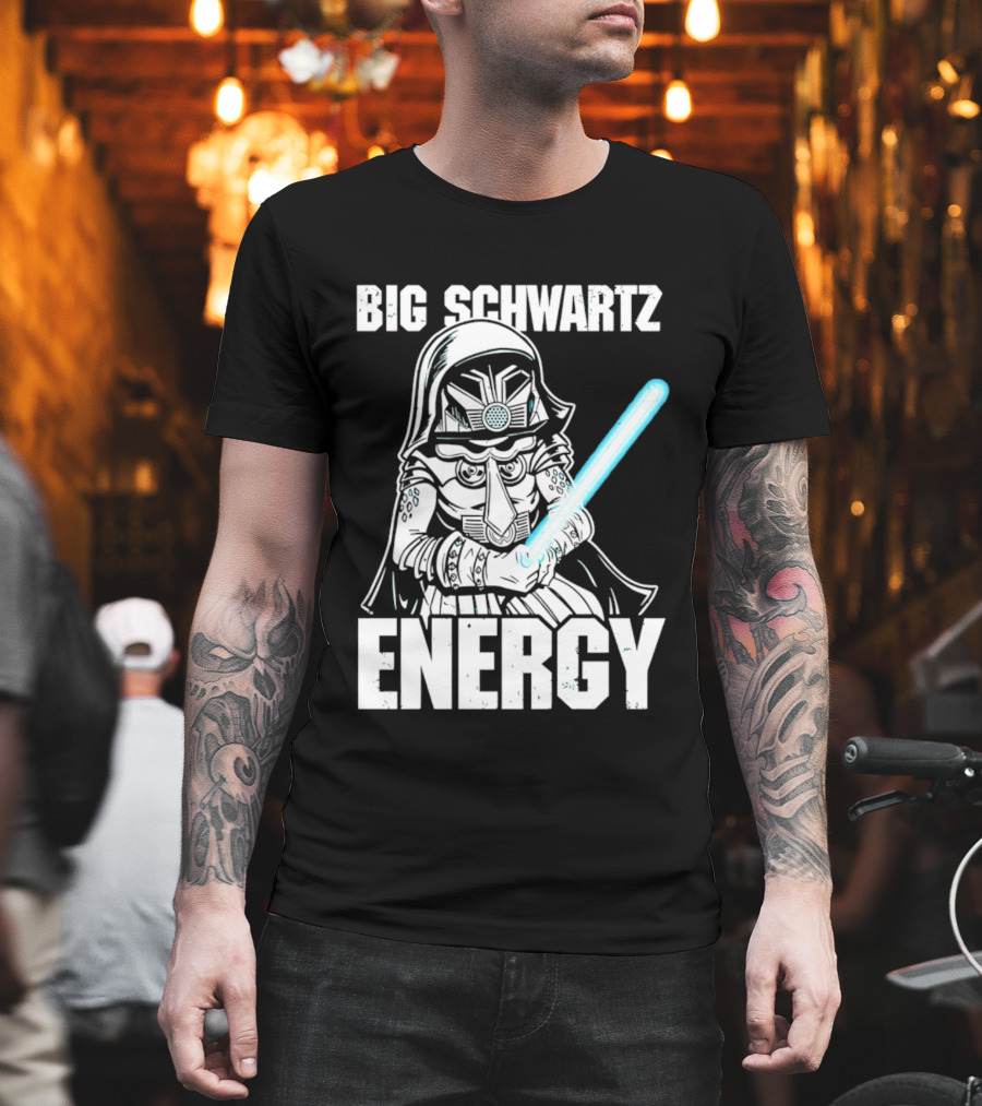 Big Schwartz Energy Dark Helmet Glowing Blue Sword T-Shirt