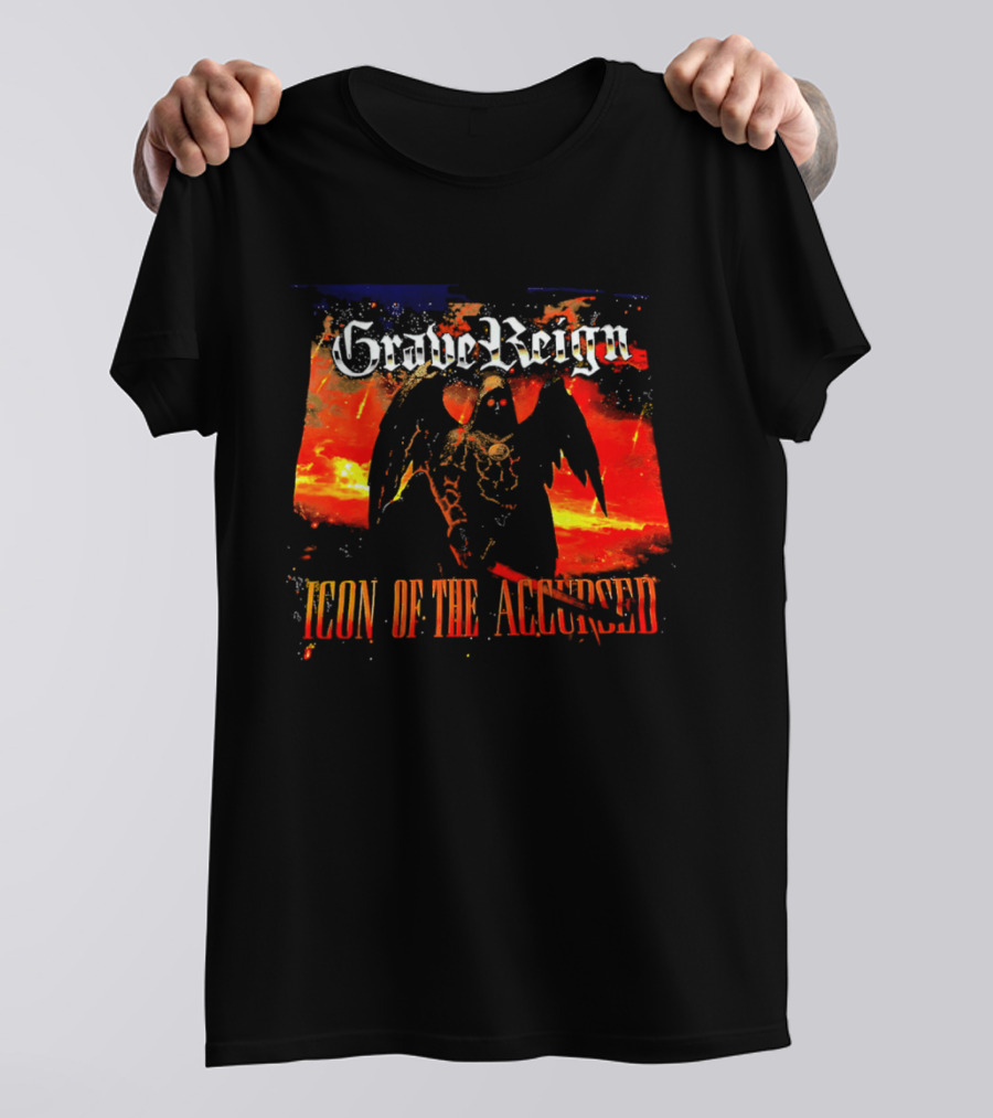 Grave Reign Icon Of The Accursed Winged Figure Sword T-Shirt