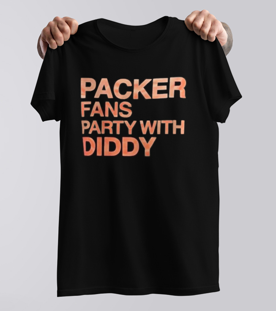 Packer Fans Party With Diddy Orange Clay Lettering T-Shirt