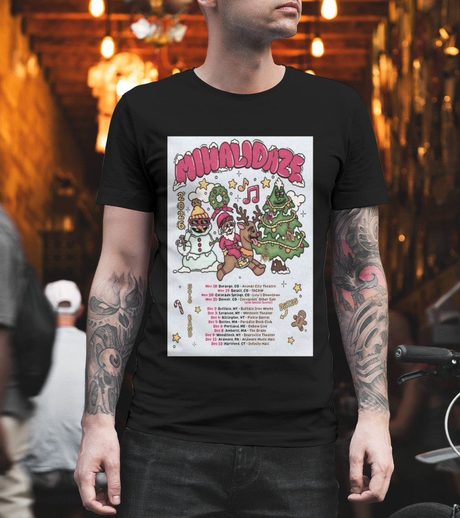 MIHALIDAZE 2026 Tour Solo Band Dates T-Shirt