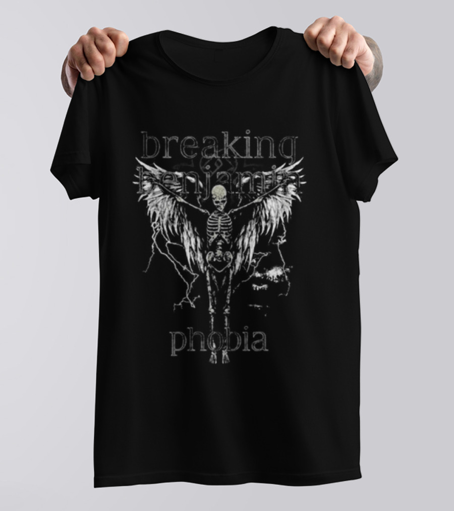 Breaking Benjamin Phobia Skeleton Angel Wings T-Shirt