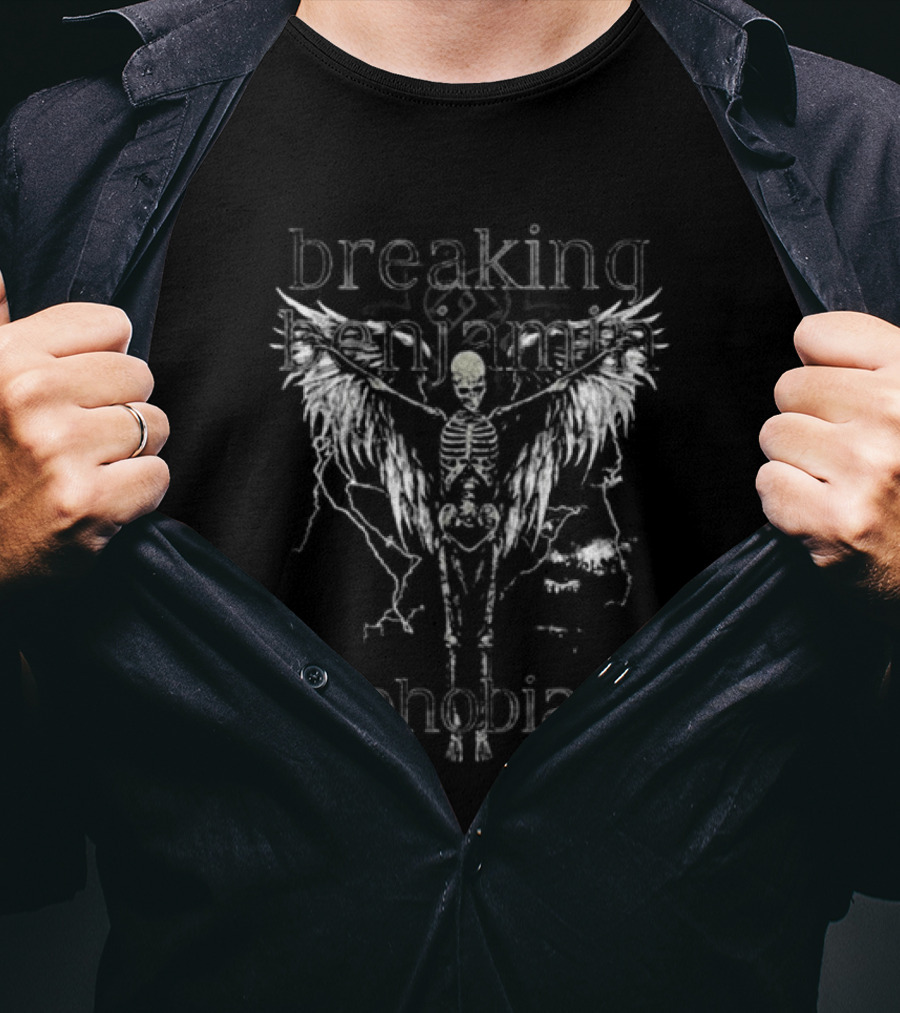 Breaking Benjamin Phobia Skeleton Angel Wings T-Shirt
