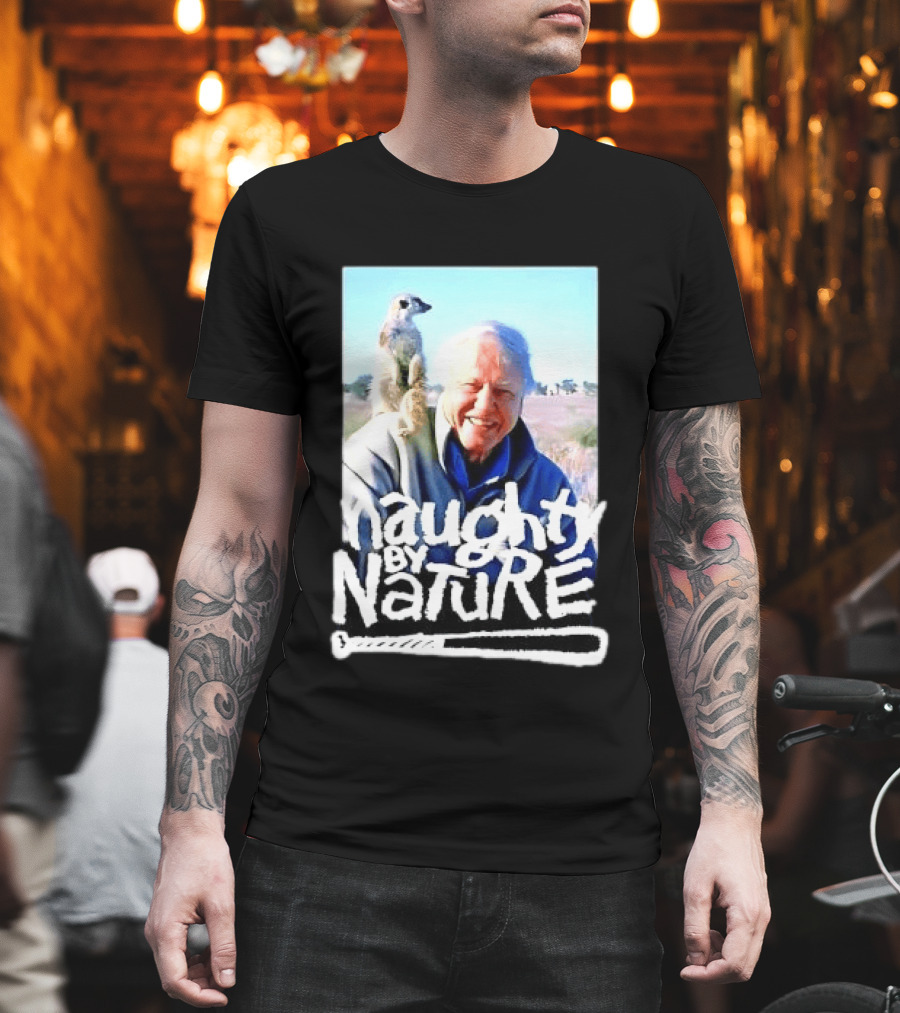 Naughty By Nature David Attenborough Meerkat Wildlife Photo T-Shirt