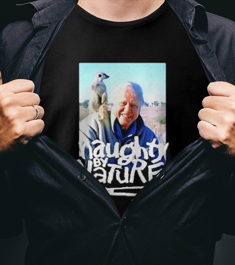 Naughty By Nature David Attenborough Meerkat Wildlife Photo T-Shirt