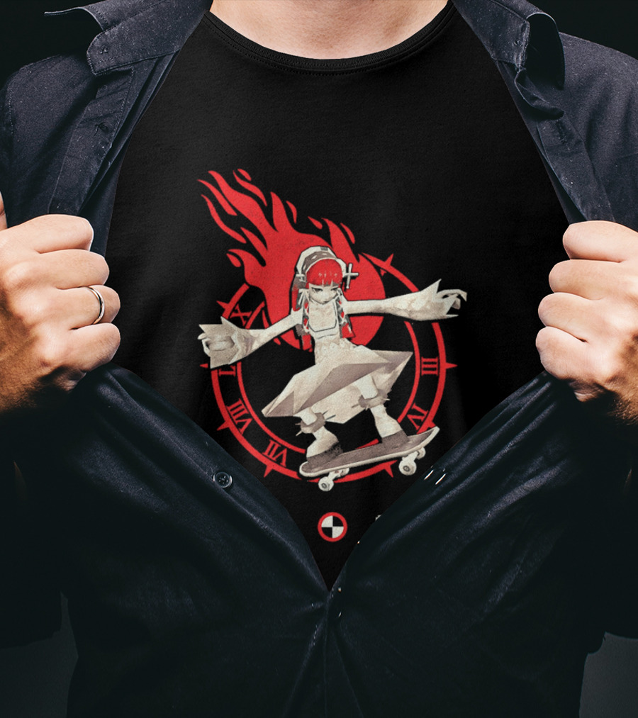 Chidoris Sickness Persona3 Fes P3F Flame Skater T-Shirt
