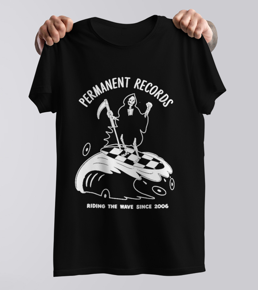 Permanent Records Grim Reaper Riding The Wave Since 2006 T-Shirt